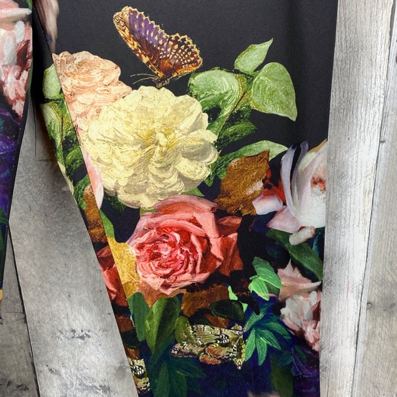 Topshop Satin Floral Butterfly Crop Trouser Size 4 - Picture 4 of 8